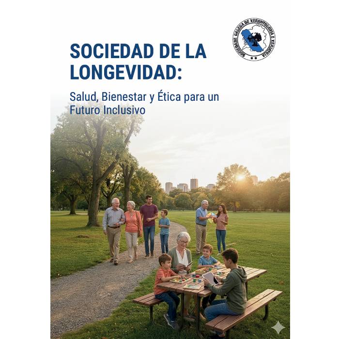 Portada del libro: "Sociedad de la longevidad: Salud, Bienestar y Ética para un futuro inclusivo" editado por la SGXX